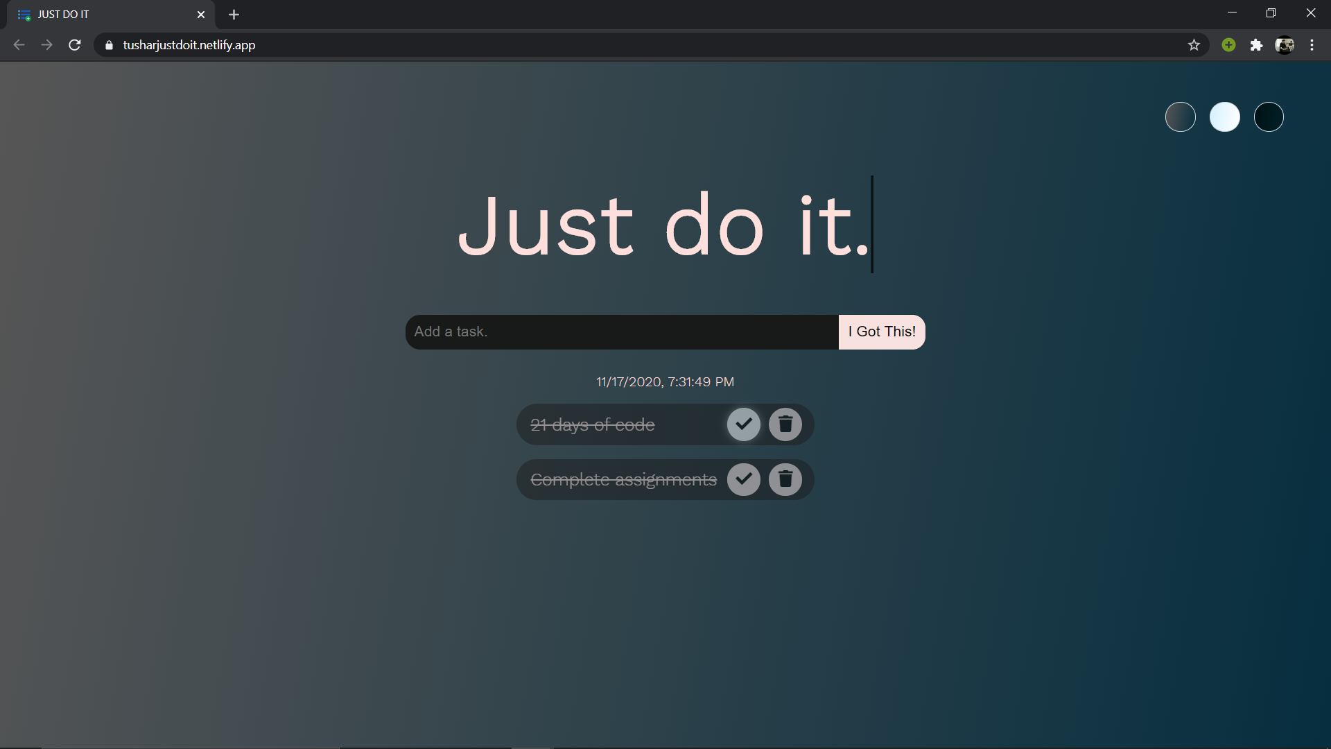 To Do List(Local Storage